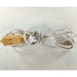 Indoor Extension Cord with Three 2-Prong Power Outlets 15 Foot